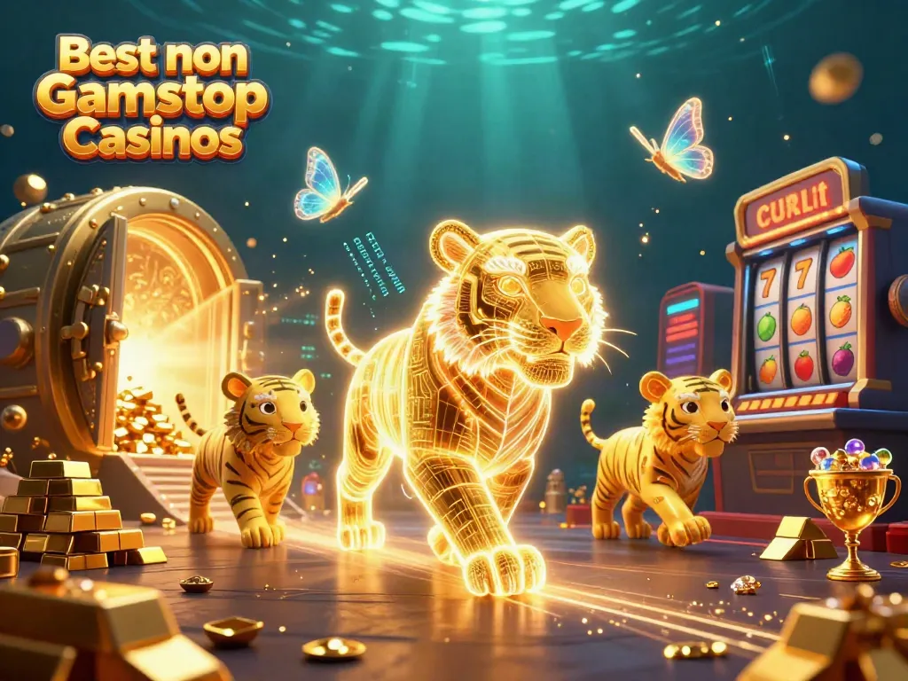 Experience the excitement of the Best non Gamstop Casinos with vibrant 3D casino elements and characters.