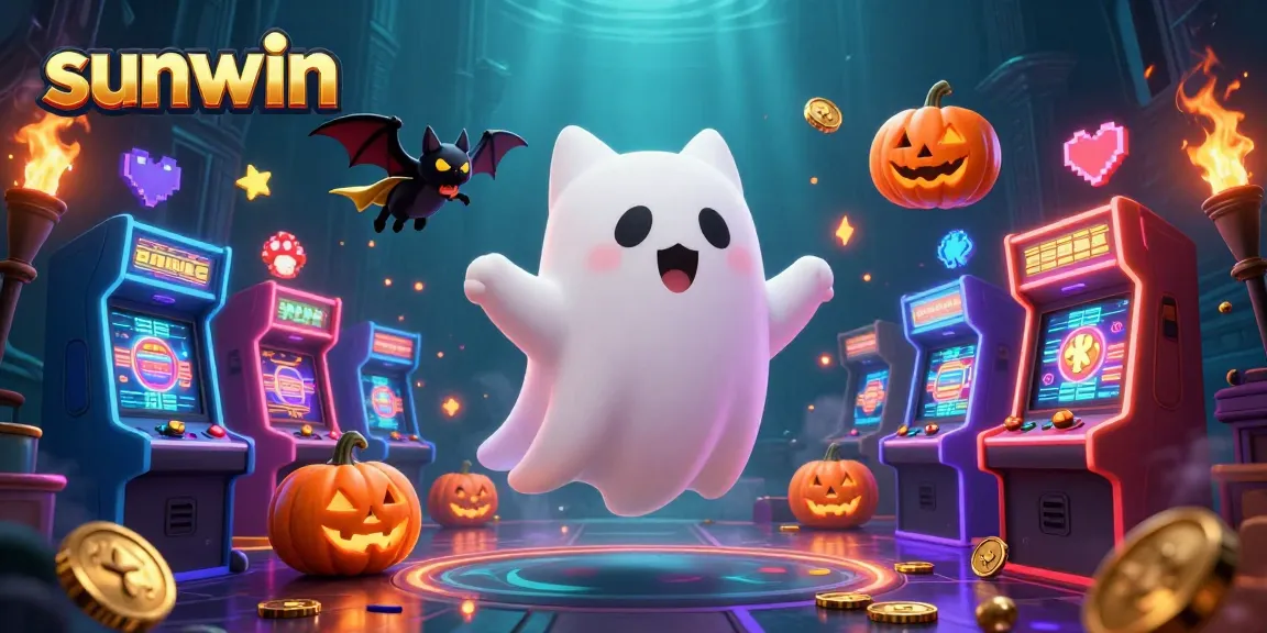 Experience thrilling gameplay at sunwin with a ghost cat in a haunted casino setting.